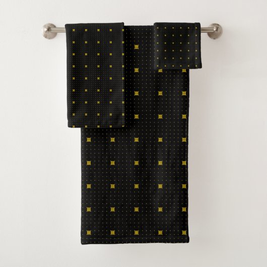 Ensemble de serviettes de bain en noir et or (En situation)