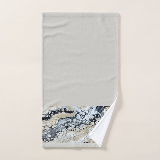 Ensemble de serviettes de bain en noir noir et bla (Serviette à main)