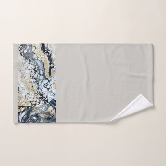 Ensemble de serviettes de bain en noir noir et bla (Serviette à main)