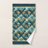 Ensemble de serviettes de bain en or sarcelle flor (Serviette à main)