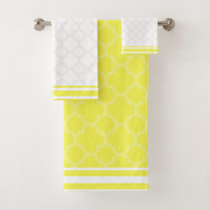 Ensemble de serviettes de bain en quatrefoil jaune