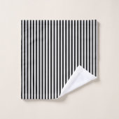 Ensemble de serviettes de bain en rayures noir et  (Gant de toilette)