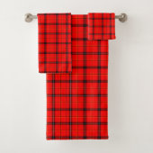 Ensemble De Serviettes De Bain En Tartan Rouge Mod (En situation)