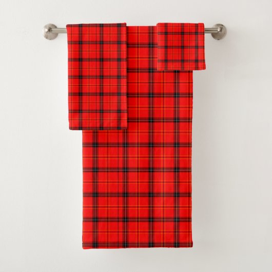 Ensemble De Serviettes De Bain En Tartan Rouge Mod (En situation)