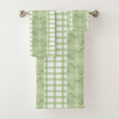 Ensemble de serviettes de bain En vichy vert (En situation)