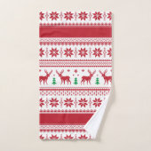 Ensemble de serviettes de bain Fair Isle Reinder & (Serviette à main)