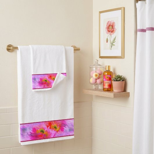 Ensemble de serviettes de bain fantaisie florale