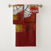 ensemble de serviettes de bain "FER LION" (En situation)