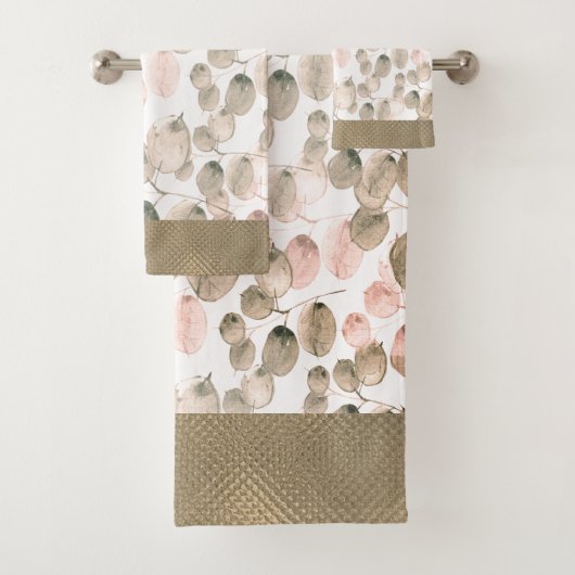 Ensemble de serviettes de bain Feuille d'aquarelle (En situation)