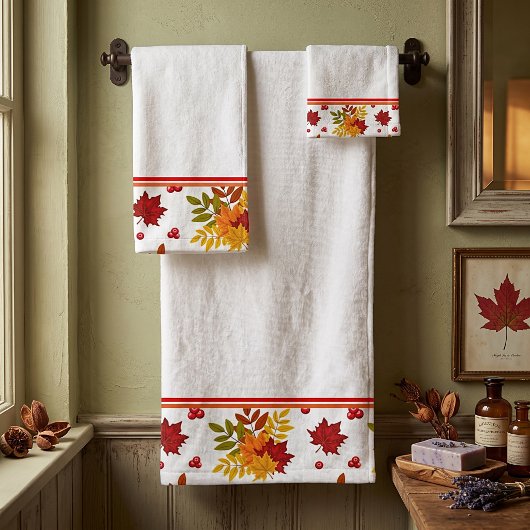 Ensemble de serviettes de bain feuilles d'automne