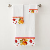 Ensemble de serviettes de bain feuilles d'automne (En situation)