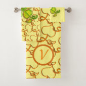 Ensemble de serviettes de bain - Feuilles ivoire e (En situation)