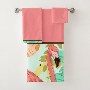 Ensemble de serviettes de bain Flamant rose