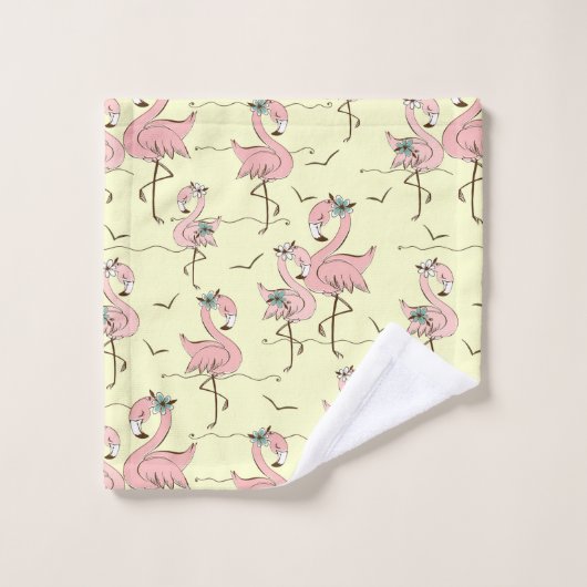 Ensemble de serviettes de bain Flamants roses (Gant de toilette)