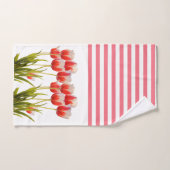 Ensemble de serviettes de bain Fleur de Tulipe Rou (Serviette à main)