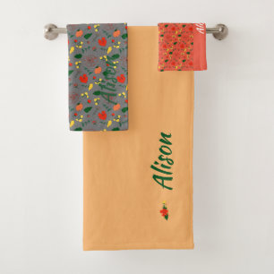 Ensemble de serviettes de bain fleur sauvage vert