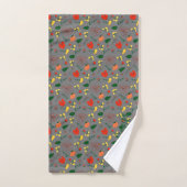Ensemble de serviettes de bain fleur sauvage vert (Serviette à main)