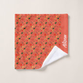 Ensemble de serviettes de bain fleur sauvage vert (Gant de toilette)