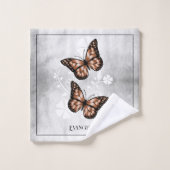Ensemble de serviettes de bain fleurie Papillon en (Gant de toilette)