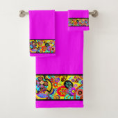 Ensemble de serviettes de bain fleuries paisley vi (En situation)
