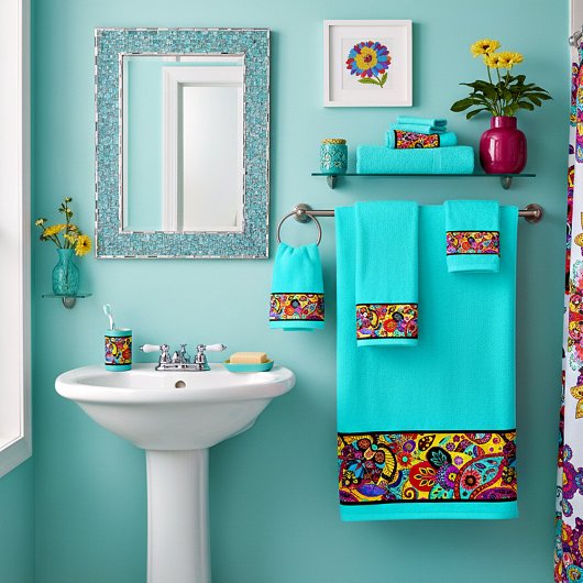 Ensemble de serviettes de bain fleuries paisley vi