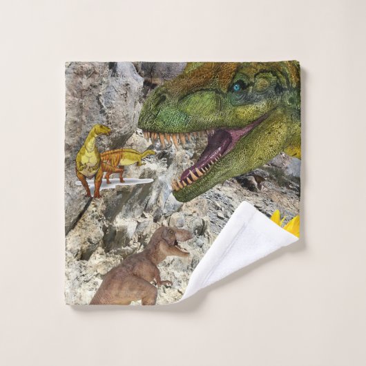Ensemble de serviettes de bain fleuris de dinosaur (Gant de toilette)