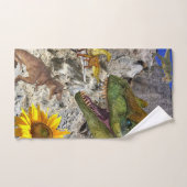 Ensemble de serviettes de bain fleuris de dinosaur (Serviette à main)