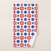 Ensemble de serviettes de bain Fleurs Bleu Violet (Serviette à main)