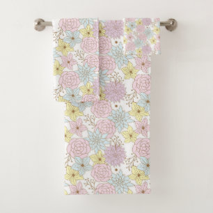 ensemble de serviettes de bain fleurs de printemps