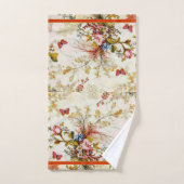 Ensemble de serviettes de bain fleurs et papillons (Serviette à main)