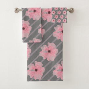 Ensemble de serviettes de bain Fleurs roses et ray