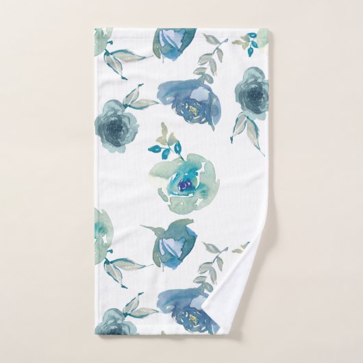 Ensemble de serviettes de bain Floral bleu (Serviette à main)