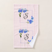 Ensemble de serviettes de bain Floral bleu et rose (Serviette à main)
