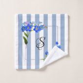 Ensemble de serviettes de bain Floral bleu et rose (Gant de toilette)