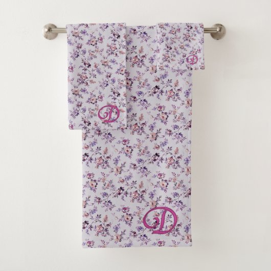 Ensemble De Serviettes De Bain Floral De Luxe (En situation)