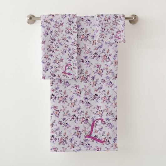 Ensemble De Serviettes De Bain Floral De Luxe (En situation)