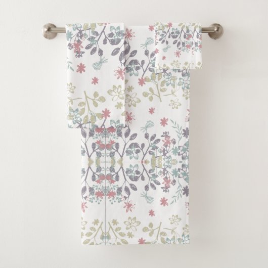 Ensemble de serviettes de bain Floral Forestier (En situation)