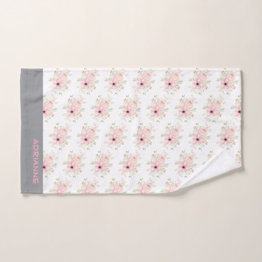 Ensemble De Serviettes De Bain Floral Rose (Serviette à main)