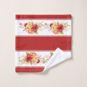 Ensemble de serviettes de bain florales aquarelle (Gant de toilette)