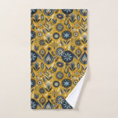 Ensemble de serviettes de bain florales bleues et (Serviette à main)