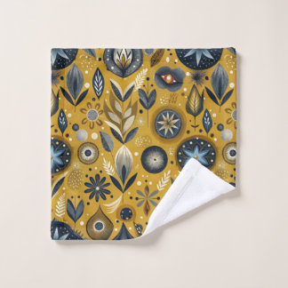 Ensemble de serviettes de bain florales bleues et