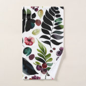 Ensemble de serviettes de bain florales bleues pou (Serviette à main)