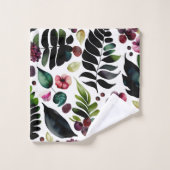 Ensemble de serviettes de bain florales bleues pou (Gant de toilette)