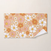 Ensemble de serviettes de bain florales orange et  (Serviette à main)