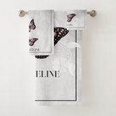Ensemble de serviettes de bain florales Papillon r (En situation)