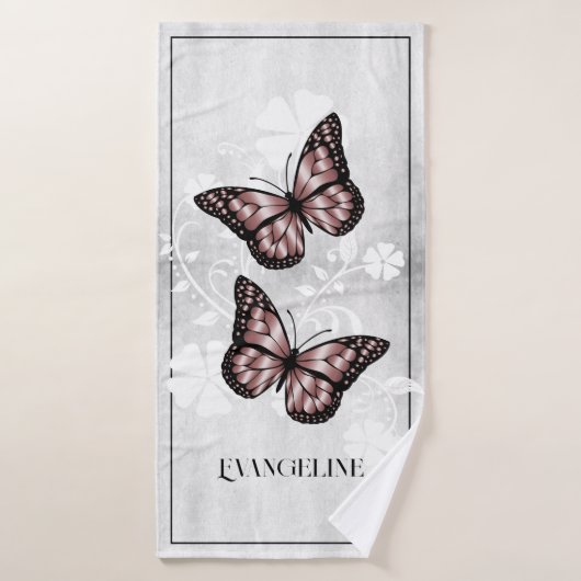 Ensemble de serviettes de bain florales Papillon r (Serviette de bain)
