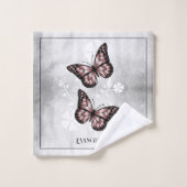 Ensemble de serviettes de bain florales Papillon r (Gant de toilette)