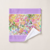 Ensemble de serviettes de bain florales pastel (Gant de toilette)