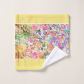 ensemble de serviettes de bain florales pastel (Gant de toilette)