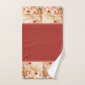 Ensemble de serviettes de bain florales pêche (Serviette à main)